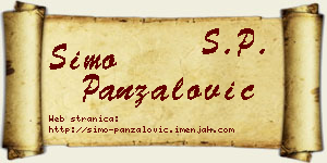 Simo Panzalović vizit kartica